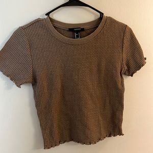 Womens brown crop/tight fitting top size- Medium